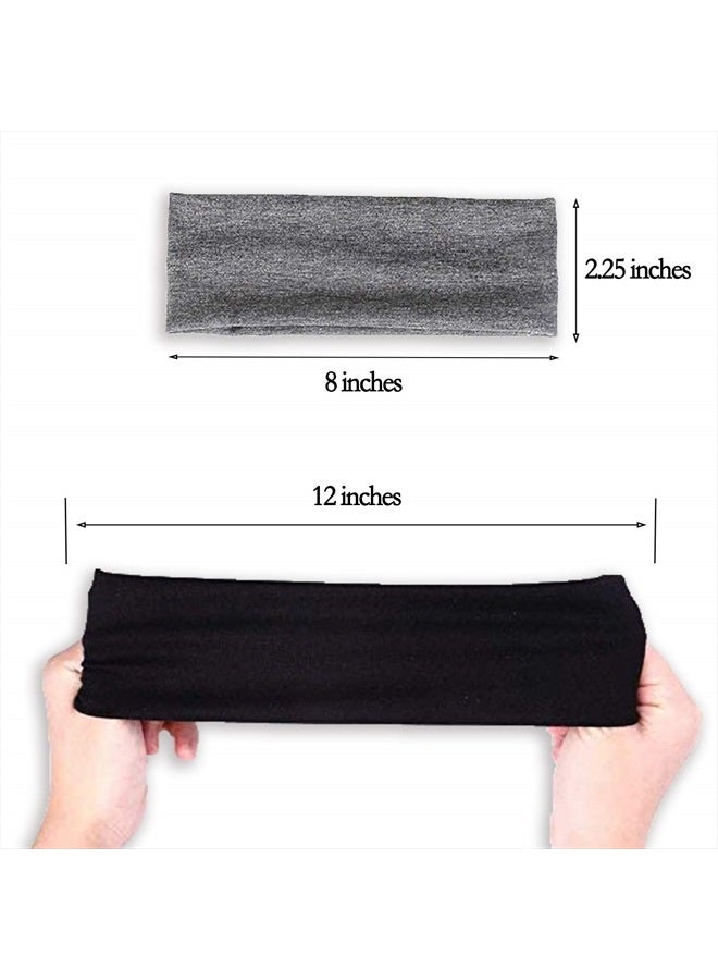 اسم المحتوى ناريلا Black Headbands, 6 Pcs Fashion Hair Bands Stretch Elastic Yoga Headband for Women Men Girls Sports Headwraps Non Slip - Image 2