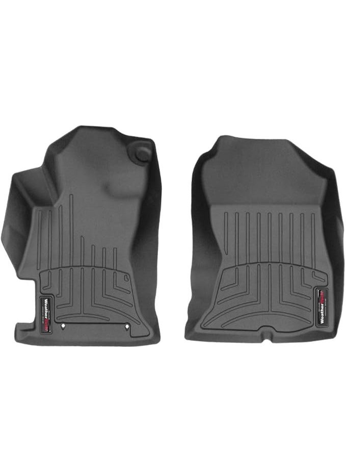 WeatherTech Custom-Fit Car Floor Mats – Black – Full Set for Front & Second Row - Image 1