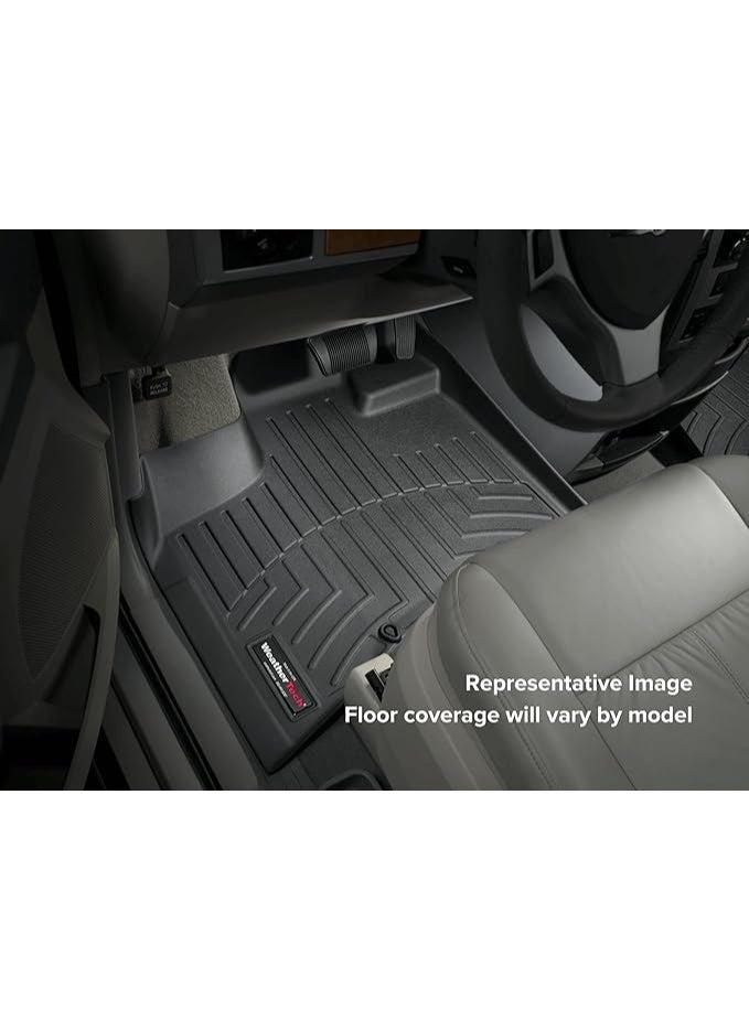 WeatherTech Custom-Fit Car Floor Mats – Black – Full Set for Front & Second Row - Image 2