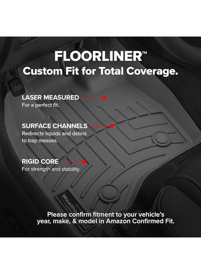 WeatherTech Custom-Fit Car Floor Mats – Black – Full Set for Front & Second Row - Image 3