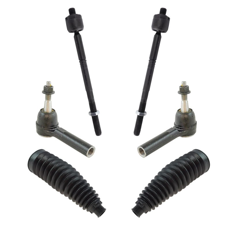 TRQ Front Steering Kit Steering Rack Pinion Bellow Tie Rod Compatible with 20122017 Buick Verano 20112015 Chevrolet Cruze 2016 Cruze Limited Volt