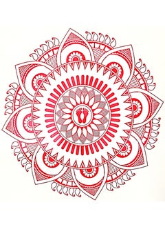 Uniq UNIq Medium Madhubani Mandala Art Inspired Rural Tribes Self Adhesive Transparent RangoliHome Dcor in DiwaliFloor StickersWall Stickers  - Image 4