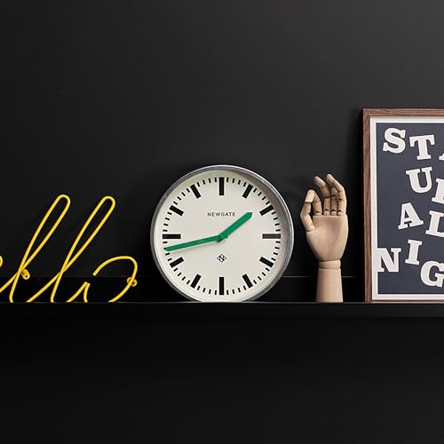 NEWGATE® Luggage Wall Clock | Modern Retro Metal Station Clock | 30cm | Deep galvanised Metal case with Green Hands | Contemporary Vintage Style for Kitchen, Living Room or Office - Image 3