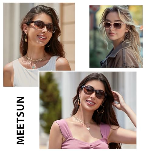 MEETSUN Classic Polarized Sunglasses for Women Men Trendy Retro Vintage Sun Glasses for Driving UV Protection 3 Pack Leopard Brown Gradient - Image 2