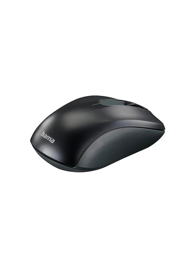 هاما ماوس لاسلكي AMW-200 بثلاثة أزرار (مع شريط تمرير) 2.4 جيجاهرتز / مستقبل USB نانو / ماوس محمول 1600 نقطة في البوصة / ماوس بصري للكمبيوتر المحمول والكمبيوتر الشخصي - أسود - Image 4