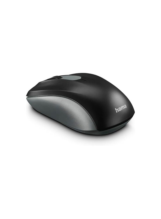 هاما ماوس لاسلكي AMW-200 بثلاثة أزرار (مع شريط تمرير) 2.4 جيجاهرتز / مستقبل USB نانو / ماوس محمول 1600 نقطة في البوصة / ماوس بصري للكمبيوتر المحمول والكمبيوتر الشخصي - أسود - Image 2