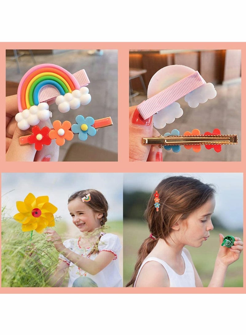KASTWAVE Pretty Hairpins, Baby Girls Hair Clips   Hair Accessories Colorful Rainbow Flower Dessert Patterns Barrettes - Image 3