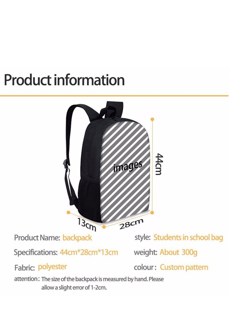 Y&D 3 Piece Stitch 3D Print Insulated Lunch Backpack Set School Bag For Kids Multicolour - Image 3