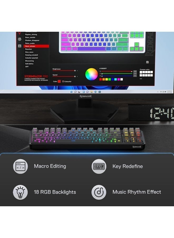 ريد Redragon K707SP-RGB-PRO StarBlade Wireless Keyboard - Black | K707SP-RGB-PRO - Image 3