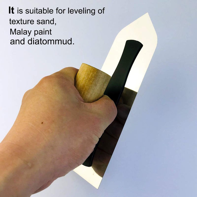 BANCOO Cuspidal Stainless Steel Trowel | Super Elastic & Ultra Thin Masonry,Paint & Plaster Tip Shape Venetian Plaster Trowel,Home Decoration Art Coating Tools - Image 4