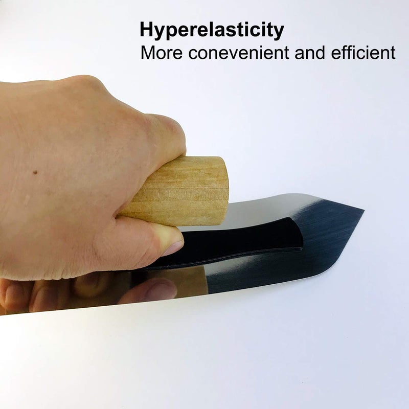 BANCOO Cuspidal Stainless Steel Trowel | Super Elastic & Ultra Thin Masonry,Paint & Plaster Tip Shape Venetian Plaster Trowel,Home Decoration Art Coating Tools - Image 2
