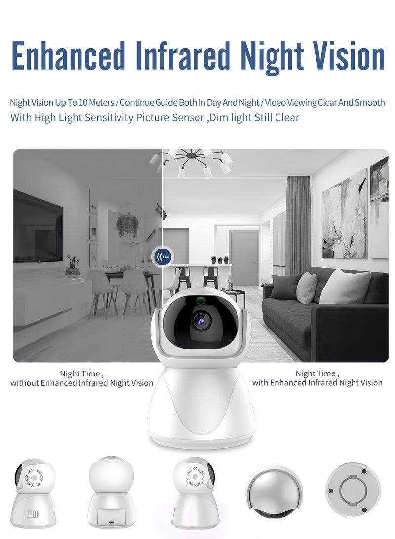 Generic Smart Security Camera,PTZ Security Camera,1080P Full HD Smart Surveillance – Auto Tracking,Night Vision,360 Degree Panoramic View,Two-Way Audio,Remote App Control - Image 4