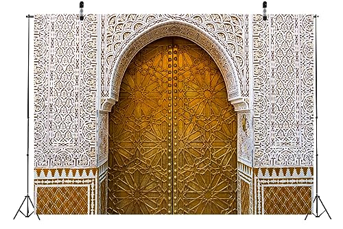 BELECO 7x5ft Fabric Palace of Morocco Backdrop Middle Eastern Style Architecture Moroccan Palace Door Background Moroccan Party Decorations Birthday Shoot Photo Studio Props - Image 4