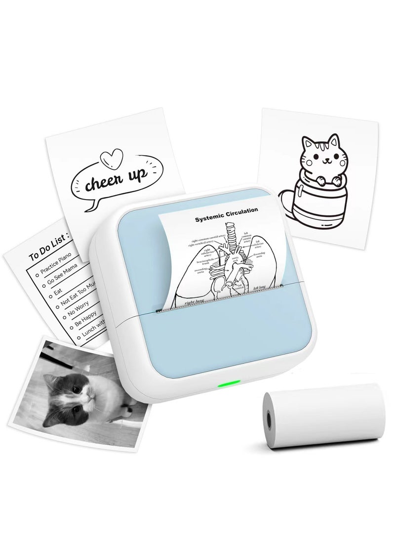 طابعة صغيرة مزودة بملصقات للتعلم والاستخدام المكتبي، وحدة طباعة، طابعات بلوتوث بدون حبر، صانع ملصقات، طابعة حرارية محمولة بتقنية بلوتوث، ملصقات لاسلكية، طابعة حرارية محمولة للملاحظات، المجلات، مشاريع اصنعها بنفسك، هدايا للأطفال - Image 1