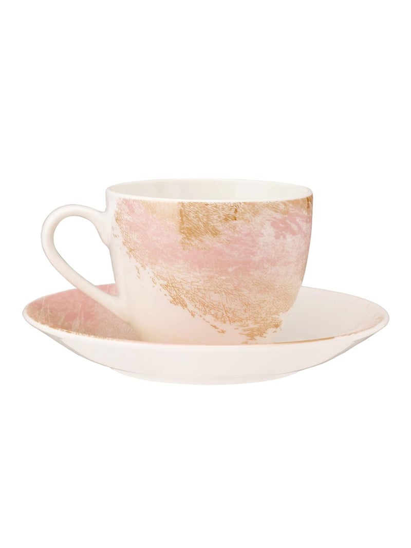 JCPL Fine Ceramic Printed Cup Saucer Set of 12 6 Cups 6 Saucers 180 ml Each Lava L10 - Image 3
