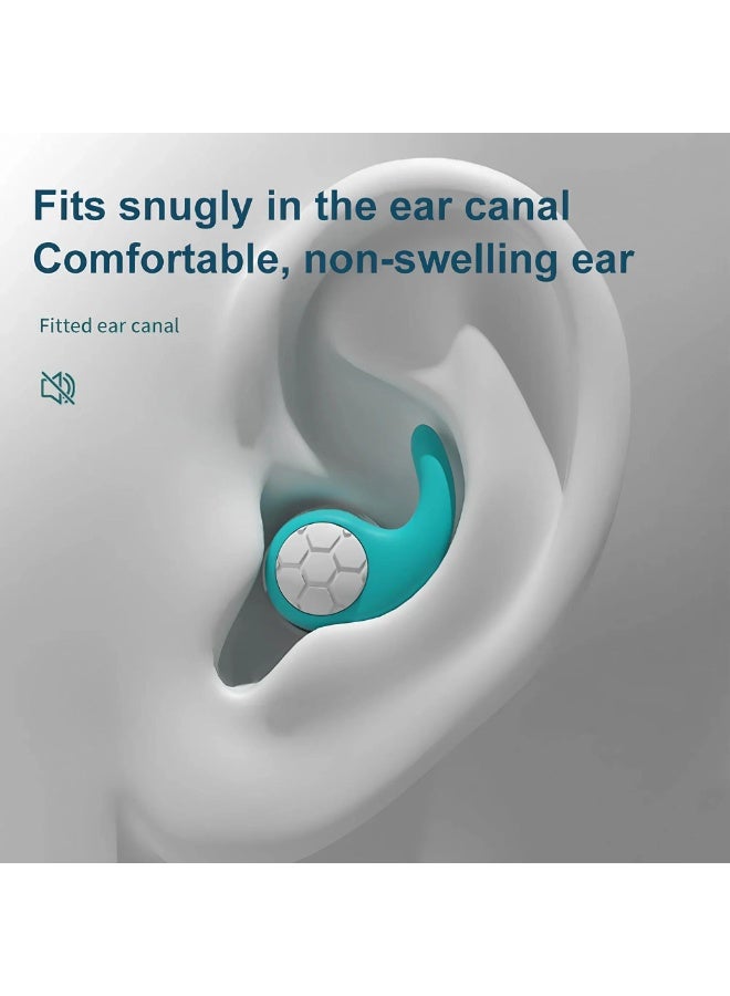 زوج واحد من سدادات الأذن السيليكونية ثلاثية الطبقات، قابلة لإعادة الاستخدام، مريحة في الاستخدام، مع خاصية تقليل الضوضاء، مناسبة للسباحة والنوم والدراسة والعمل والسفر والحفلات الموسيقية والتأمل (أخضر) - Image 5