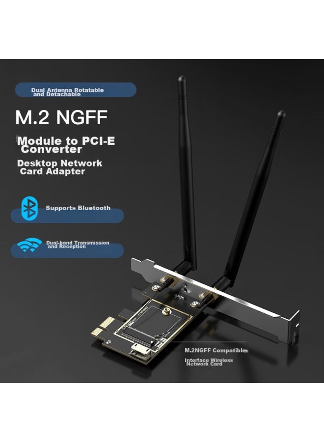 Edup Ngff M.2 To Pci-e Desktop Adapter Card/wireless Network Card, Intel 9260 Ax200 Bare Board, With Ac Antenna Ep-9625 - Image 1