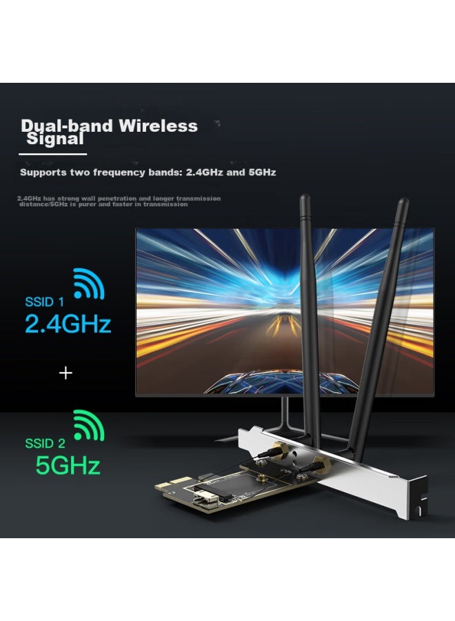 Edup Ngff M.2 To Pci-e Desktop Adapter Card/wireless Network Card, Intel 9260 Ax200 Bare Board, With Ac Antenna Ep-9625 - Image 4