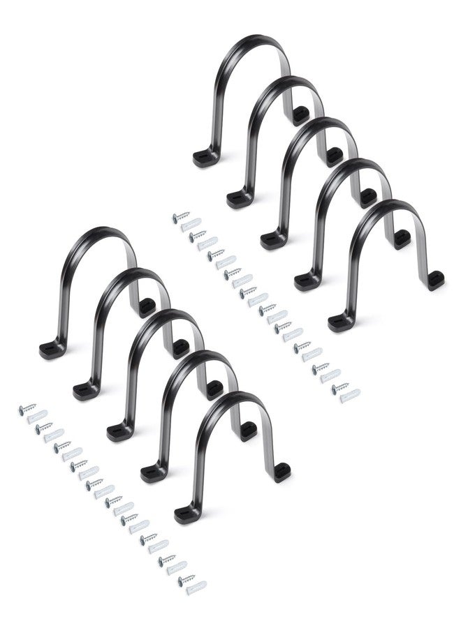 باورتيك شماعات POWERTEC 70343-P2V لخرطوم وأنبوب جمع الغبار مقاس 4 بوصات، عبوة من 10 قطع، لون أسود - Image 1