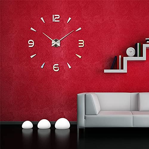 Blue Monkey DIY Wall Clock 3D Frameless with Acrylic Mirror suface, EVA Foam with Adhesive Stickers for Home Decor Living Room Wall Decoration (Silver), Plastic, Animals - Image 2