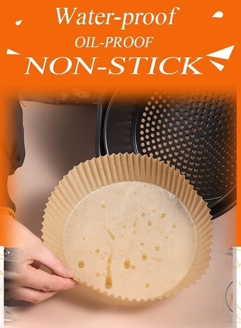 ECVV Showay 100PCS Air Fryer Disposable Paper Liner, Non Stick Air Fryer Paper Liners, brown - Image 3
