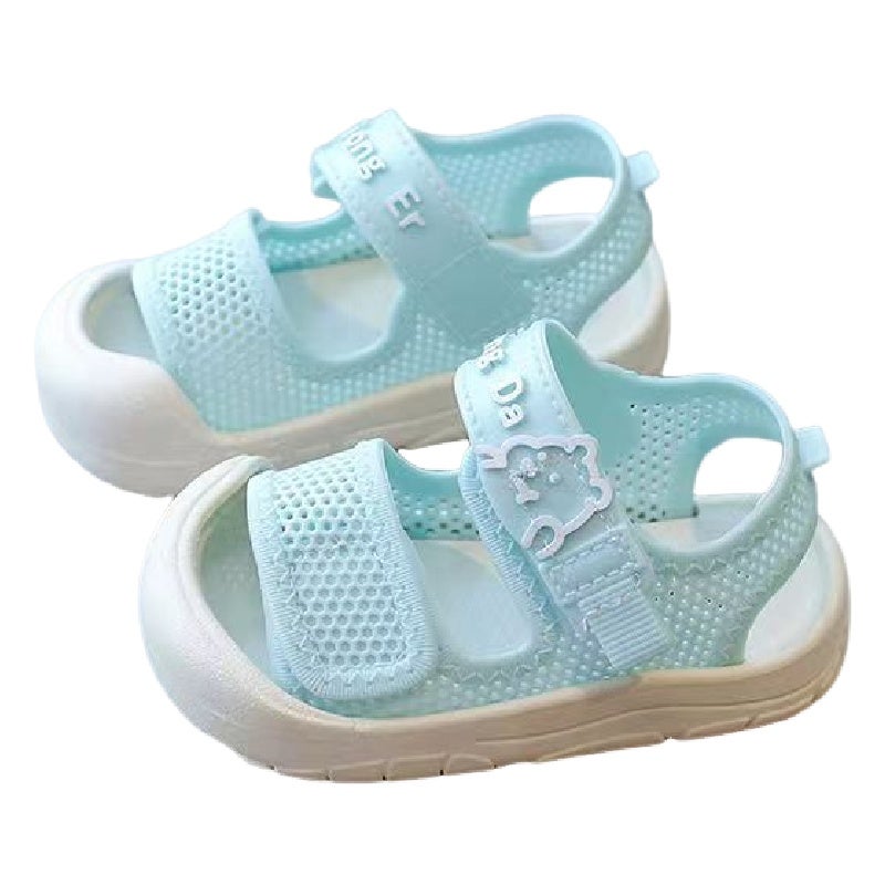 Children's sandals comfortable soft-soled mesh breathable non-slip toddler shoes /blue-SIZE 17 - Image 1