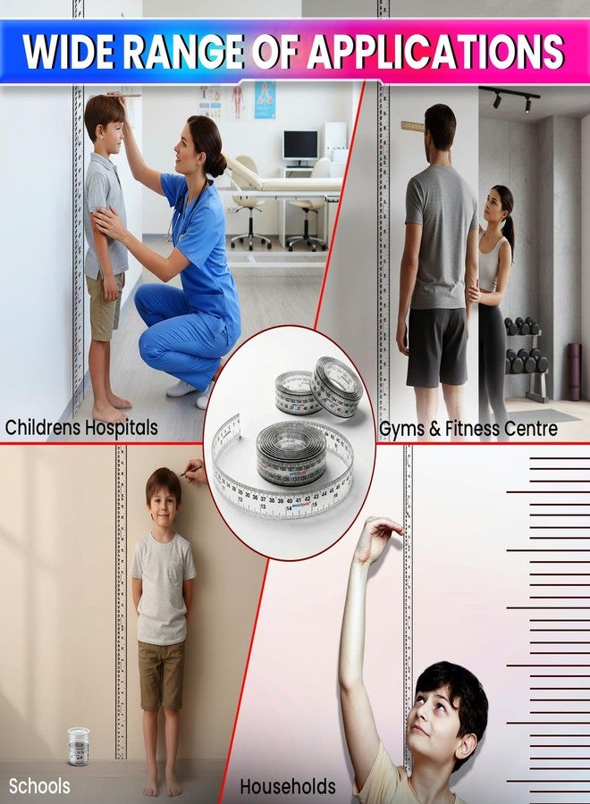 amiciTools Self-Adhesive Height Measuring Tape Ruler 200 cm / 79 Inch – Peel & Stick Growth Chart for Kids Height Measurement, Wall Mounted Measuring Scale for Home, School & DIY Use (Pack of 2) - Image 5