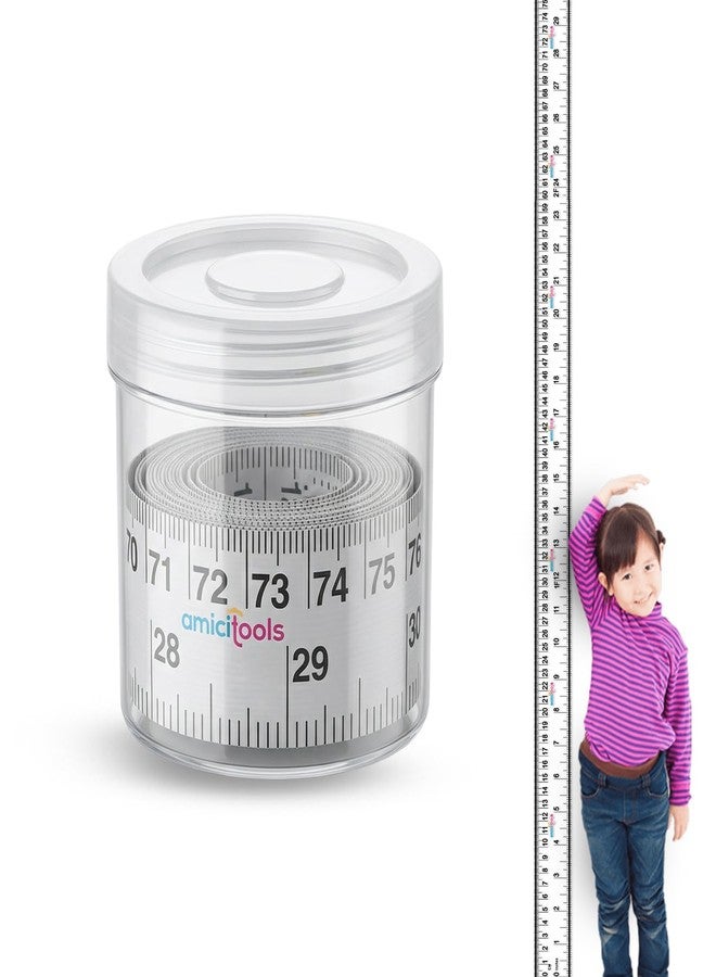 amiciTools Self-Adhesive Height Measuring Tape Ruler 200 cm / 79 Inch – Peel & Stick Growth Chart for Kids Height Measurement, Wall Mounted Measuring Scale for Home, School & DIY Use (Pack of 2) - Image 1
