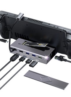 KASTWAVE M.2 Docking Station for Steam Deck, 7 in 1 Docking Station with SSD Port HDMI 2.0 4K@60Hz, Gigabit Ethernet, 3 USB and Full Speed USB-C Charge Port Compatible with Valve Steam Deck  - Image 1