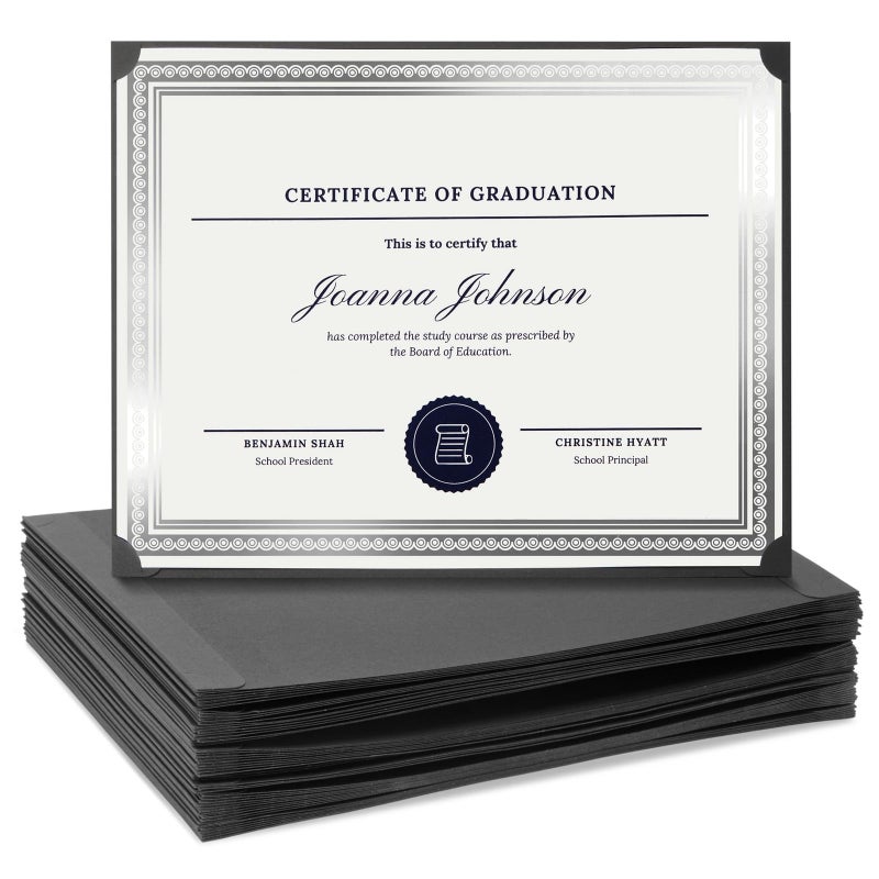 Certificate Holders 48Pack SingleSided 85 x 11 Black Bulk Diploma Covers Certificate Folders for Employee Appreciation Awards