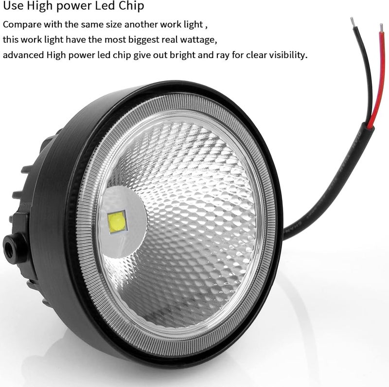 XuanBaOffroad 4 Inch Round Led Fog Lights 4x4 Off Road Pod Light Flood Beam Driving Lamp for Pickup Truck Car Boat SUV 4WD ATV 12V 24V Tractor Motorcycle Work Light (Pack of 2)… - Image 4