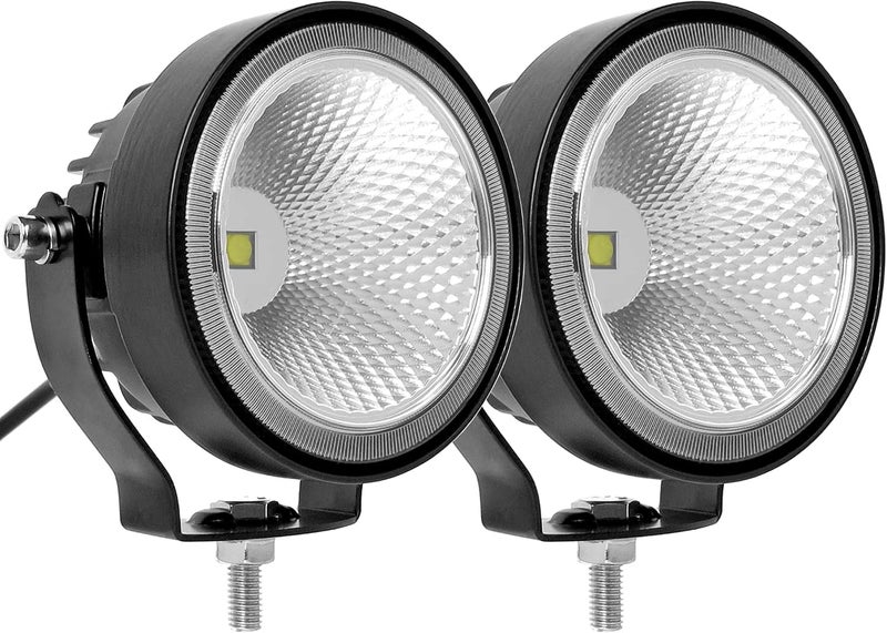 XuanBaOffroad 4 Inch Round Led Fog Lights 4x4 Off Road Pod Light Flood Beam Driving Lamp for Pickup Truck Car Boat SUV 4WD ATV 12V 24V Tractor Motorcycle Work Light (Pack of 2)… - Image 1