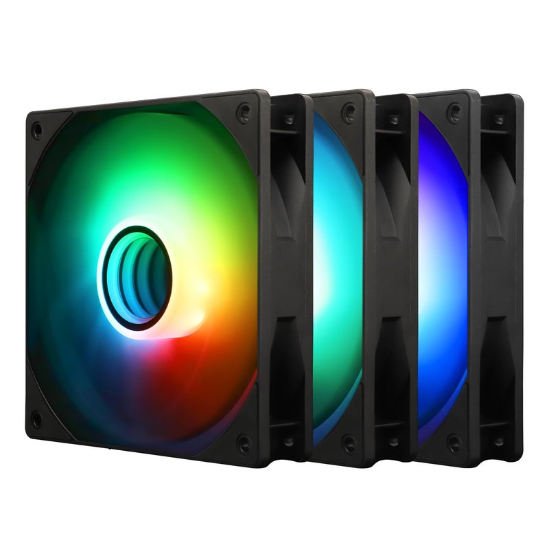 Thermalright TLC12BS V3 Case Fan 120mm ARGB CPU Cooler Fan Comes with ARGB Mirror Light EffectPC PWM Silent Fan with 1500RPM Speed Black CPU Cooling ARGB FanKit Fans