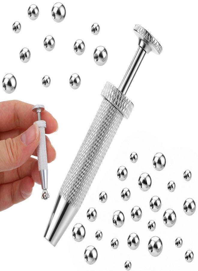 Xosjska Small Replacement Piercing Balls Grabber Tool for Changing Jewelry, 14G 16G 18G 20G Stainless Steel Flat Back Earrings Applicator Tool, Threaded Balls Body Piercings Kit for Septum Ear Nose Lip Tongue - Image 1