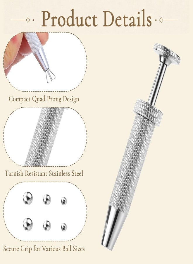Xosjska Small Replacement Piercing Balls Grabber Tool for Changing Jewelry, 14G 16G 18G 20G Stainless Steel Flat Back Earrings Applicator Tool, Threaded Balls Body Piercings Kit for Septum Ear Nose Lip Tongue - Image 2
