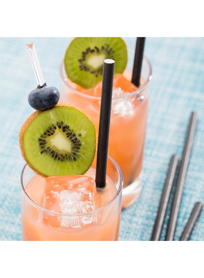 Restaurantware مصاصات ورقية متينة، مصاصات شرب ورقية - سوداء - للمناسبات، أعياد الميلاد، حفلات الزفاف، الاستحمام أو الاستخدام اليومي - 7.8" - علبة 1000 قطعة - Image 3