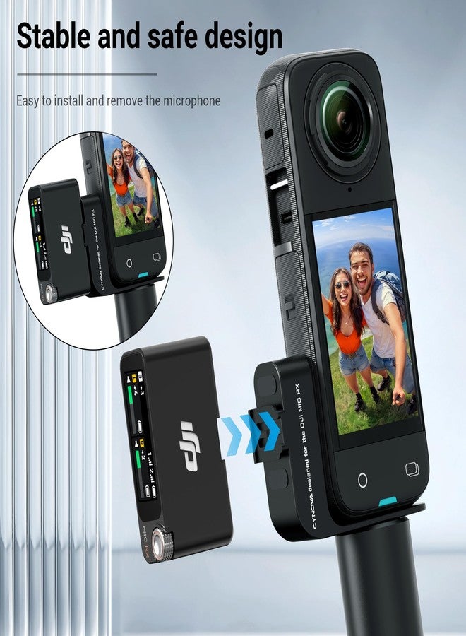 CYNOVA Mount For Insta360 X4 Accessories, Camera Insta 360 X4 Cold Shoe Compatible With Insta360 X4 / X3 For DJI Mic 2 Microphone Holder(With 3.5Mm Audio Cable) - Image 3