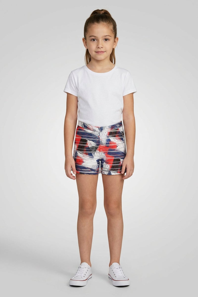 byblos Kid Girls Graphic Print Shorts, Multicolor - Image 1