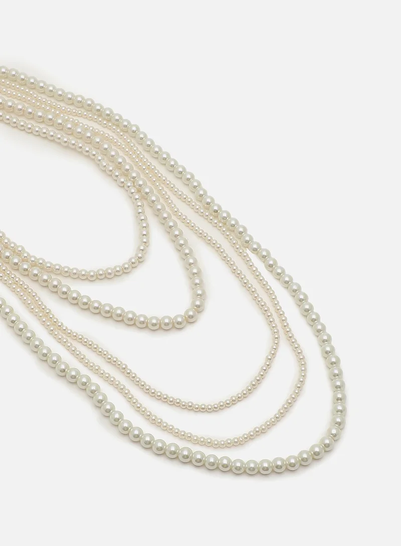 Sohi  Pearls Layered Artificial Necklace Jewellery for Women | Best Price UAE