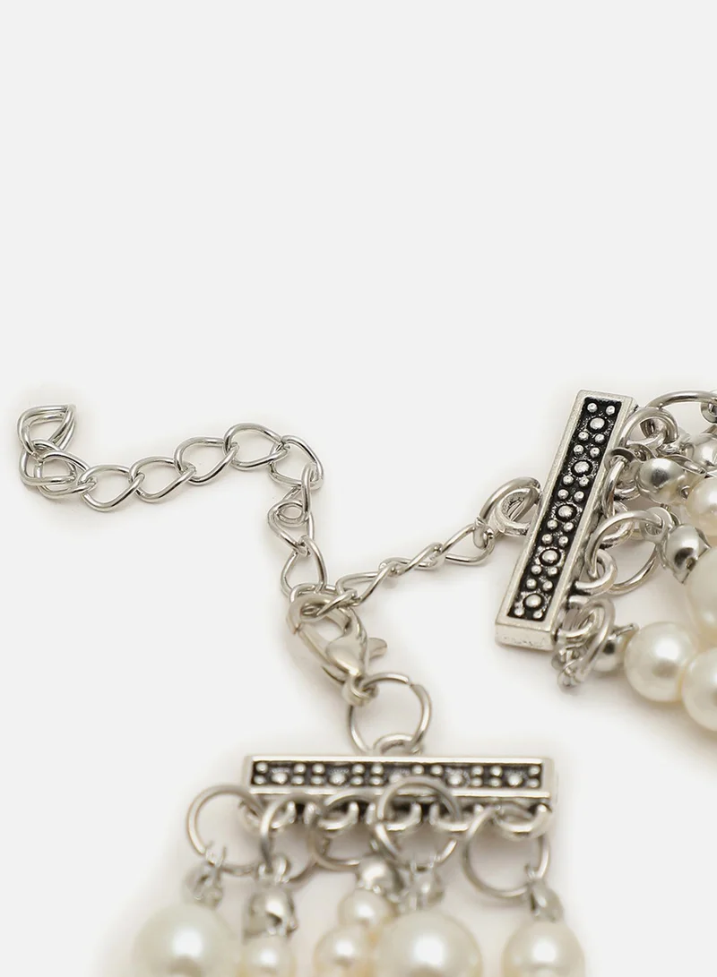 Sohi  Pearls Layered Artificial Necklace Jewellery for Women | Best Price UAE