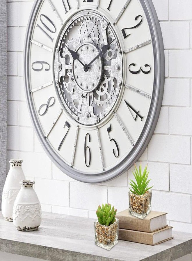 Briful Set of 4 Green Faux Succulent Plants in Clear Glass Pots, Small Fake Succulents, Mini Faux Plants, Indoor for Window Sill, Office Table, Desk Shelf, Bathroom Decor - Image 4