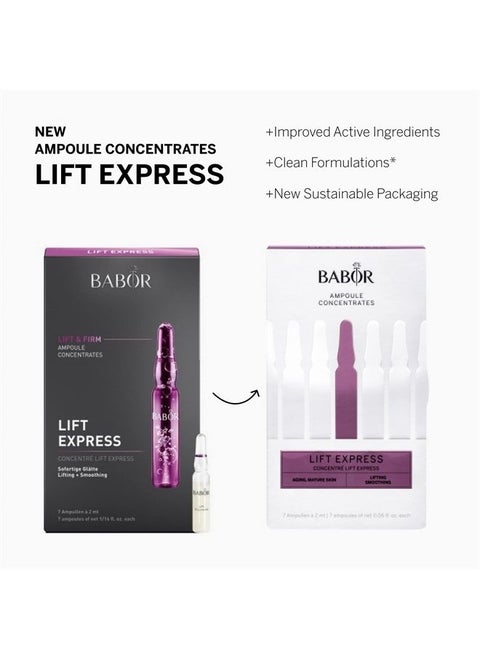 BABOR Lift Express Ampoule Serum, Anti-Aging and Firming Moisturizing Treatment with Vitamin A + Vitamin E Serum to Reduce Fine Lines and Wrinkles for Dry Skin, 7 Day Treatment