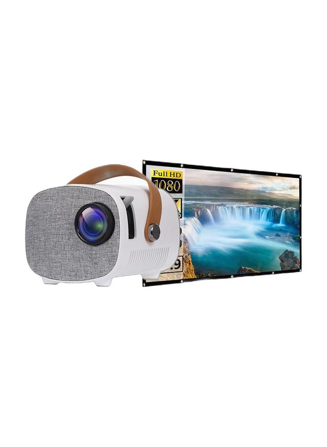 Wownect Mini Projector, 2500 Lumens, Full HD, Portable LED Video Projector for Kids, Outdoor Home Theater, Powerbank Compatible, Android TV, Netflix And YouTube PROJ-WO-51-W White & 100 Inch Projector Screen 16:9 Foldable 4K Full HD Projection Screen Anti-Crease Portable Projector Movies Screen for Indoor And Outdoor Support Double Sided Projection UNV-WO-SCR-03 WhiteBundle - Image 1