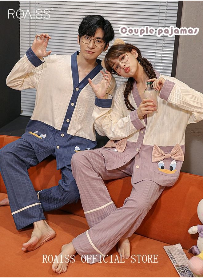 Couple Pajamas Set Long Sleeves Sleepwear for Men and Women Cute Plus Size Loungewear Spring and Autumn Home Clothes Gift for Boyfriend Girlfriend Husband Wife - pzsku/ZC59CFFFED622EFB4385AZ/45/_/1673072037/3f9b6d97-0f26-4730-a050-ccd94aa9d4fb