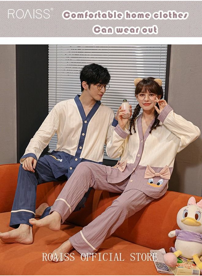 Couple Pajamas Set Long Sleeves Sleepwear for Men and Women Cute Plus Size Loungewear Spring and Autumn Home Clothes Gift for Boyfriend Girlfriend Husband Wife - pzsku/ZC59CFFFED622EFB4385AZ/45/_/1673072037/6bccc7d1-48b2-4682-bdc9-14f304038634