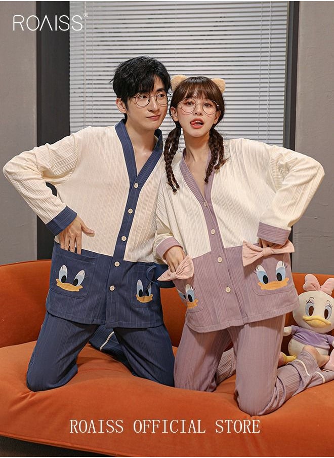 Couple Pajamas Set Long Sleeves Sleepwear for Men and Women Cute Plus Size Loungewear Spring and Autumn Home Clothes Gift for Boyfriend Girlfriend Husband Wife - pzsku/ZC59CFFFED622EFB4385AZ/45/_/1673072037/79b94677-38fa-49b5-ae16-8a21b0d3377a