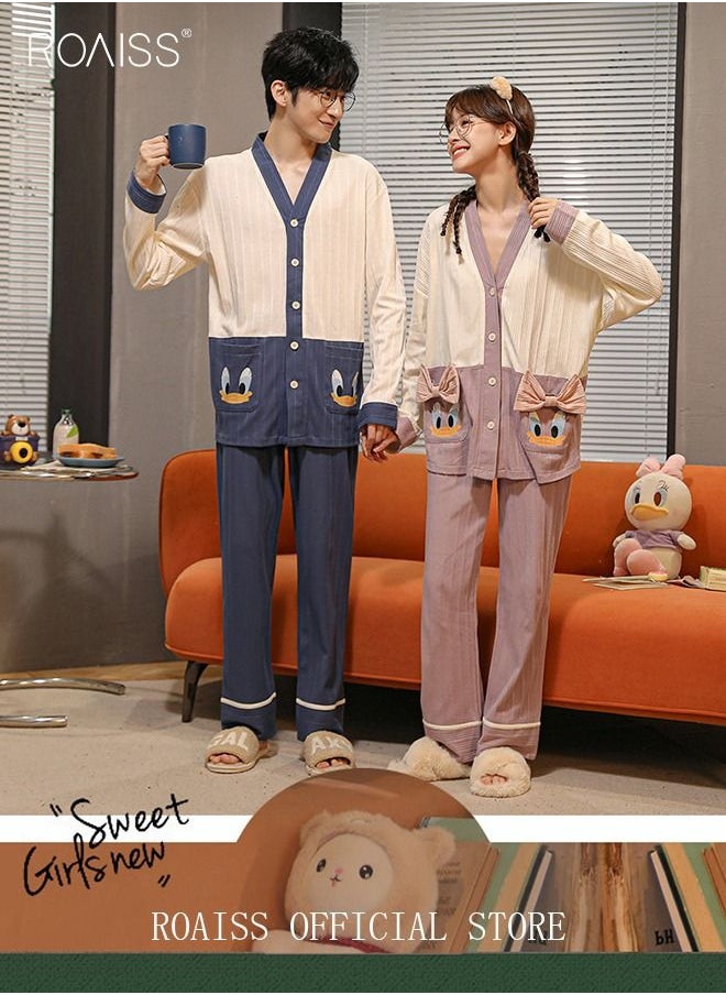 Couple Pajamas Set Long Sleeves Sleepwear for Men and Women Cute Plus Size Loungewear Spring and Autumn Home Clothes Gift for Boyfriend Girlfriend Husband Wife - pzsku/ZC59CFFFED622EFB4385AZ/45/_/1673072037/cb11104f-9f6e-4ebb-b82c-3d4bc4e70dfd