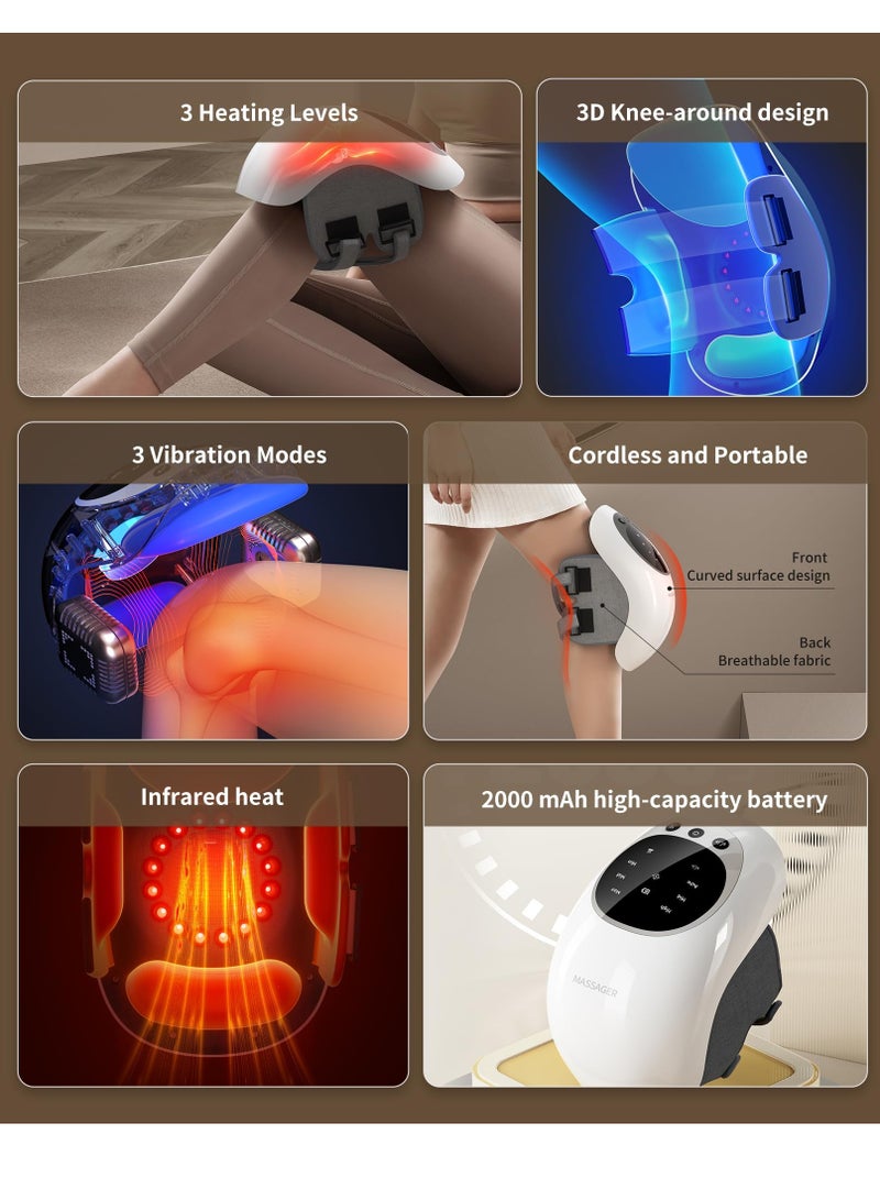 SYOSI Knee Massager with Infrared Heat and Vibration, 3 Heating Modes Electric Massager for Joint Pain Relief, Ideal Gift for Parents and Friends - Image 5