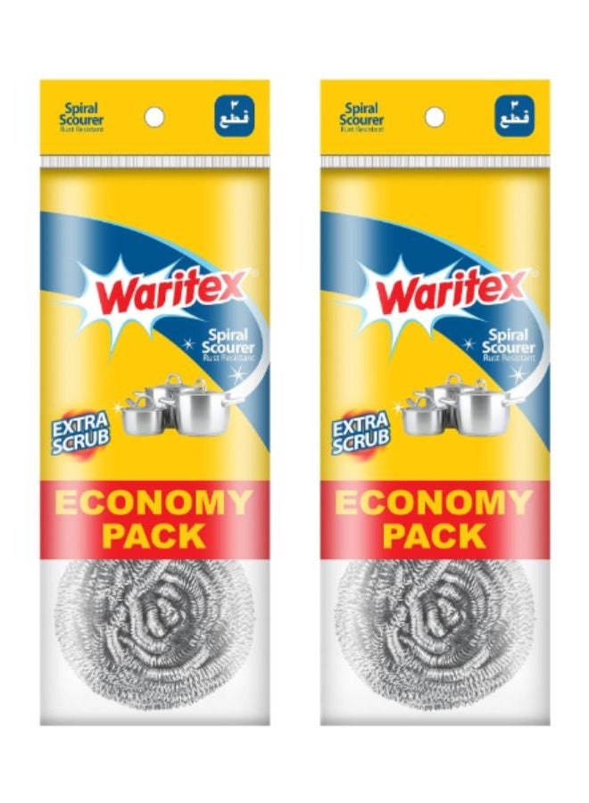 Waritex Stainless steel dishwashing wire – 6-piece pack. - Image 1