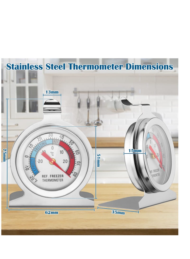 Zikra 2 Pcs Indoor Thermometer, Fridge Freezer Thermometer Refrigerator Thermometer - Room Mechanical Thermometer, Dial Stainless Steel Thermometer for Home, Restaurants, Bars, Cafes - Image 5